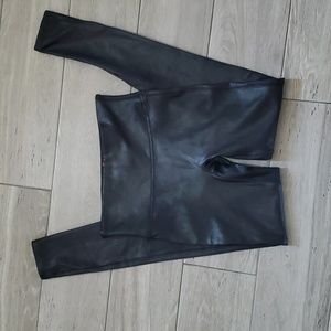 SPANX Black Faux Leather Leggings Small S/P